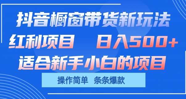 抖音橱窗带货新玩法，单日收益几张，操作简单，条条爆款【揭秘】-知享知识库
