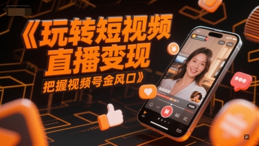 玩转短视频直播变现，把握视频号金风口-知享知识库