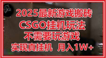 2025最新游戏搬砖，CSGO挂G，不需要玩游戏，实现真挂G，月入1W+【揭秘】-知享知识库