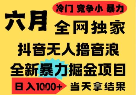 25年6月高爆抖音无人直播最新撸音浪掘金项目，小白可做，无脑日入1k+，门槛低可批量矩阵【揭秘】-知享知识库