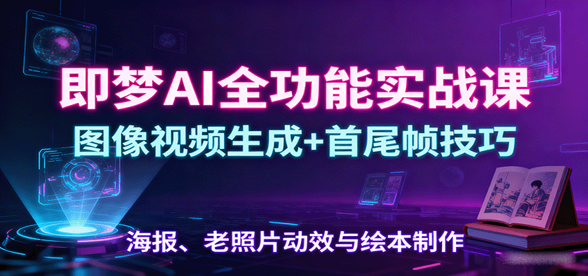 即梦AI全功能实战课：图像视频生成+首尾帧技巧，海报、老照片动效与绘本制作-知享知识库