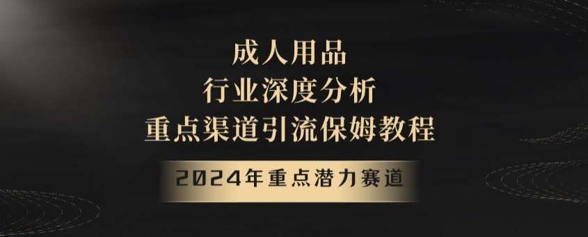 2024年重点潜力赛道，成人用品行业深度分析，重点渠道引流保姆教程【揭秘】-知享知识库
