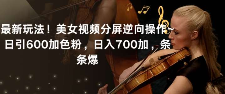 最新玩法！美女视频分屏逆向操作~日引600加色粉，日入700加，条条爆【揭秘】-知享知识库