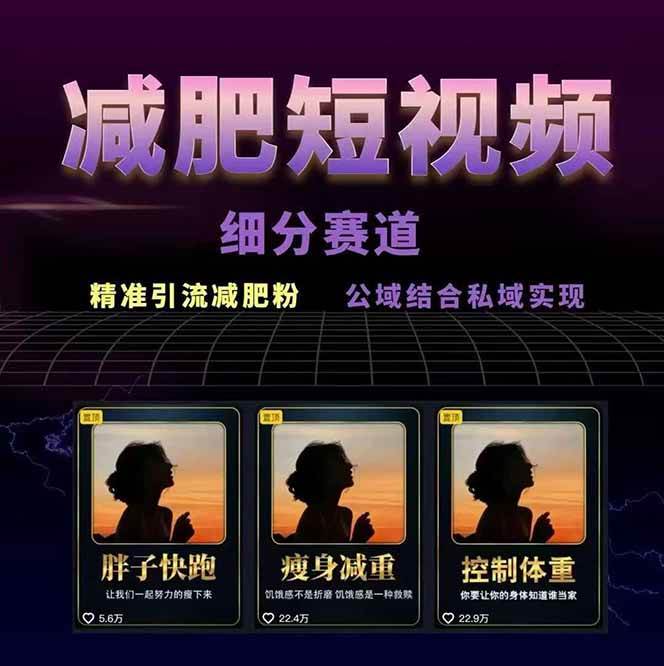 图片[2]-减肥短视频运营实战课：含素材制作、剪映教学，讲精准引流、变现设计与内容模板技巧-知享知识库