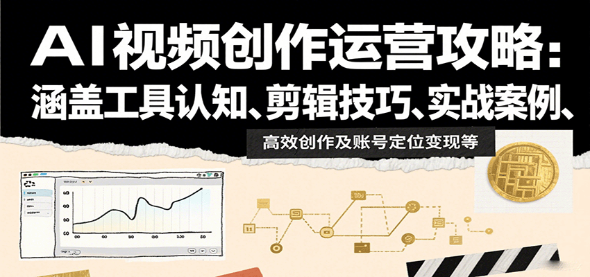 AI视频创作运营攻略:涵盖工具认知、剪辑技巧、实战案例、高效创作及账号定位变现等-知享知识库