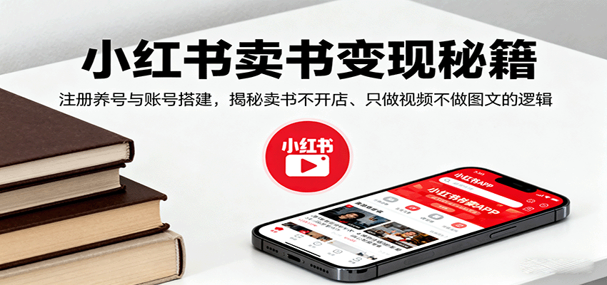 小红书卖书变现秘籍,注册养号与账号搭建,揭秘卖书不开店、只做视频不做图文的逻辑-知享知识库