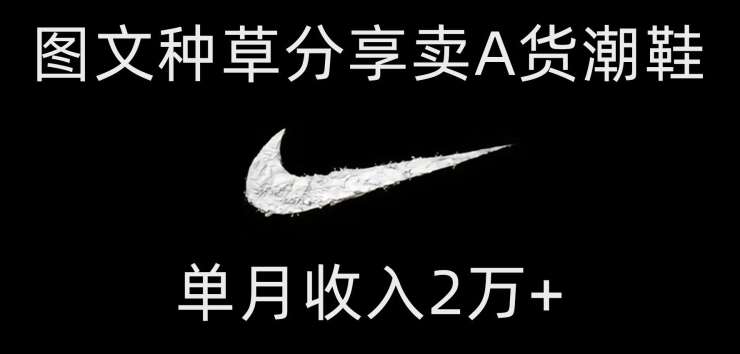 靠图文种草分享卖A货潮鞋,每天一小时,单月收入2万+【揭秘】-知享知识库