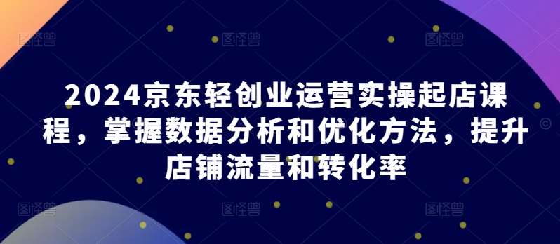 2024京东轻创业运营实操起店课程,掌握数据分析和优化方法,提升店铺流量和转化率-知享知识库