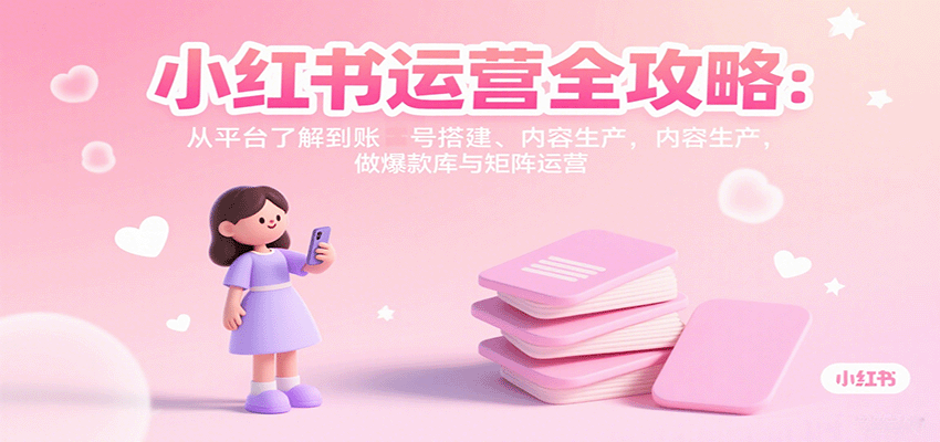 小红书运营全攻略:从平台了解到账号搭建、内容生产,做爆款库与矩阵运营-知享知识库