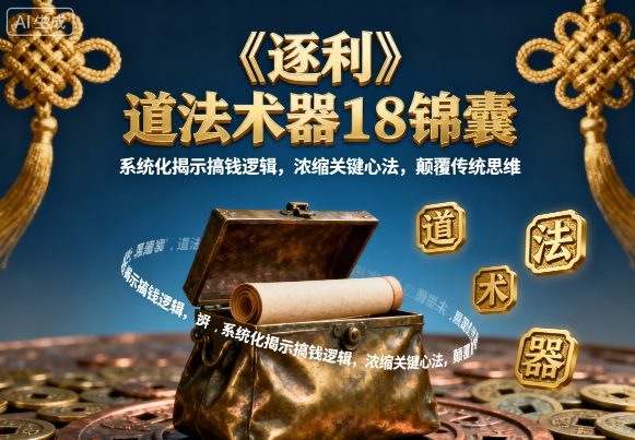 《逐利》道法术器18锦囊,系统化揭示搞钱逻辑,浓缩关键心法,颠覆传统思维-知享知识库