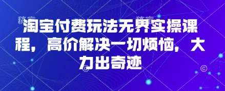 淘宝付费玩法无界实操课程，高价解决一切烦恼，大力出奇迹-知享知识库
