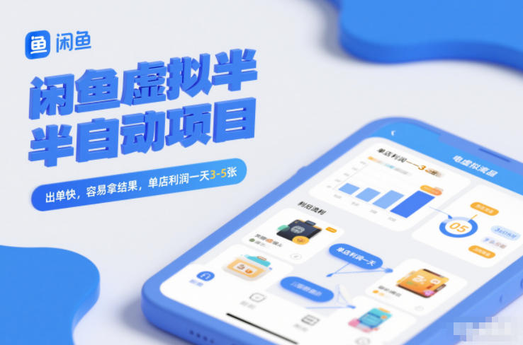 闲鱼虚拟半自动项目，出单快，容易拿结果，单店利润一天3-5张-知享知识库