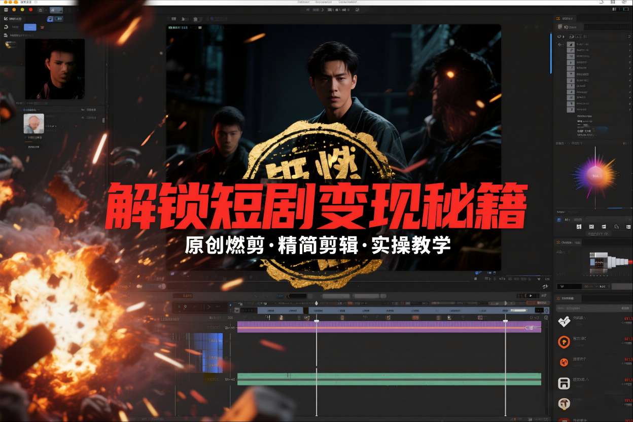 短剧拉新之原创燃剪精简剪辑实操课，解锁短剧变现秘籍-知享知识库