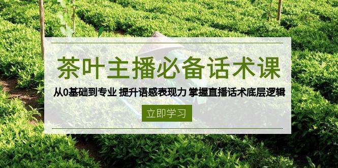 （13961期）茶叶 主播必备话术课 从0基础到专业 提升语感表现力 掌握直播话术底层逻辑-知享知识库