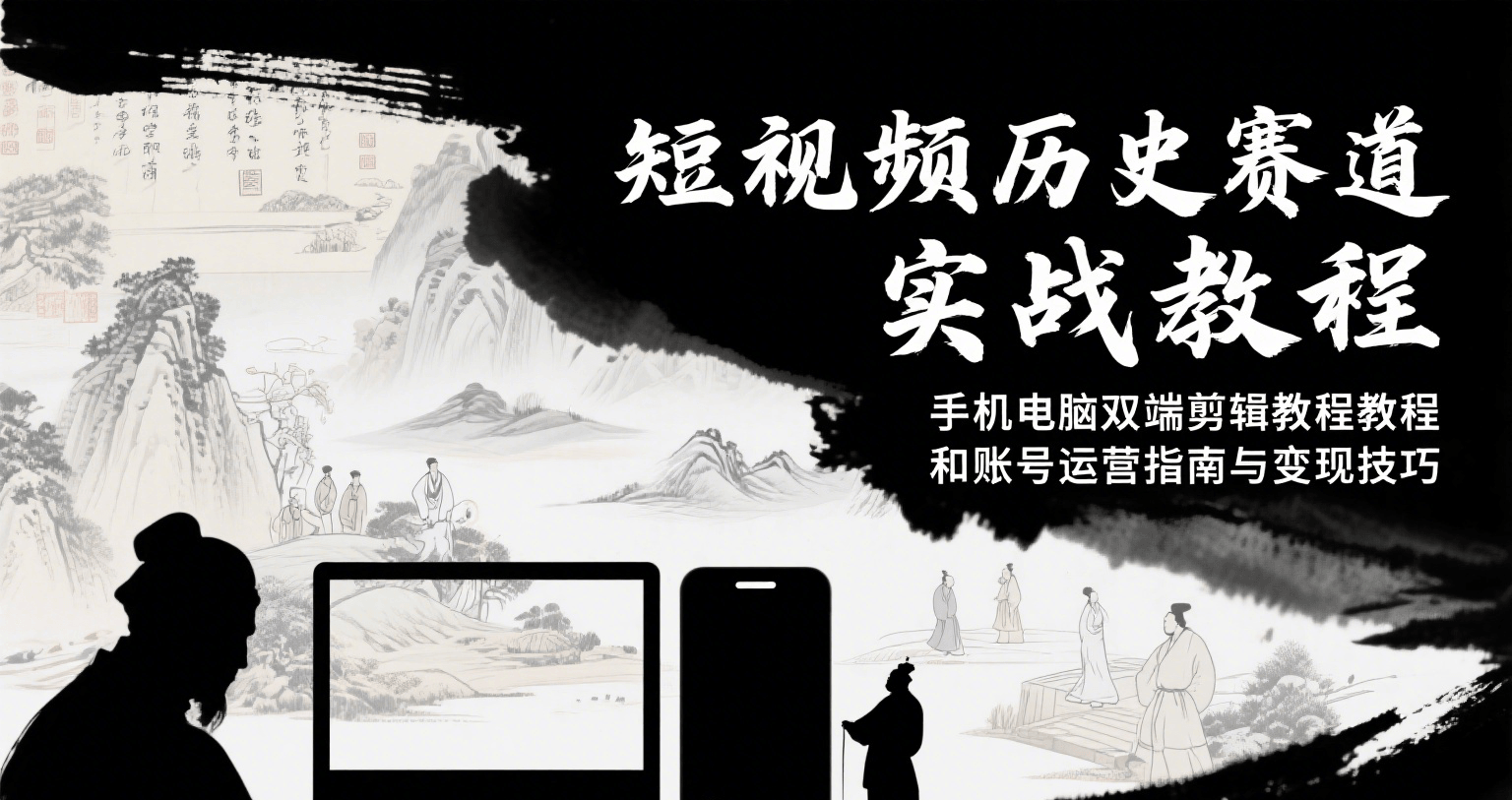 短视频历史赛道实战教程，手机电脑双端剪辑教程和账号运营指南与变现技巧-知享知识库