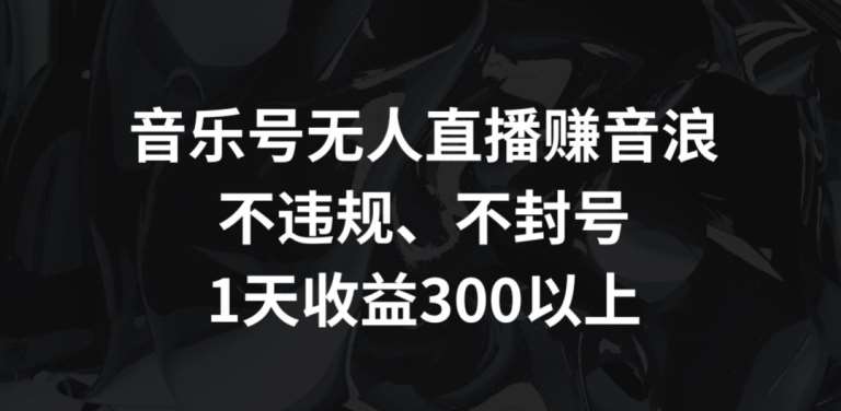 音乐号无人直播赚音浪，不违规、不封号，1天收益300+【揭秘】-知享知识库
