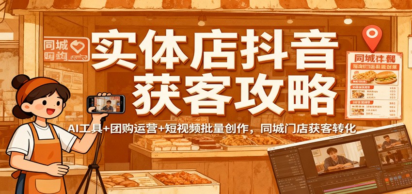 实体店抖音获客攻略:AI工具+团购运营+短视频批量创作,同城门店获客转化-知享知识库