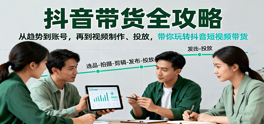 抖音带货全攻略：从趋势到账号，再到视频制作、投放，带你玩转抖音短视频带货-知享知识库