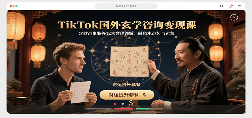 TikTok国外玄学咨询变现课，含财运事业等12大命理领域，融风水运势与运营-知享知识库