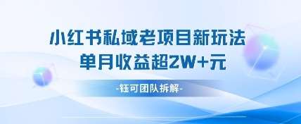 小红书私域项目新玩法,单月变现过W+-知享知识库