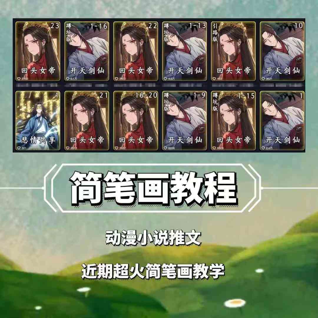 兜兜简笔画教学,小说推文动漫玩法,可做伙伴计划、分成计划、接广告等-知享知识库