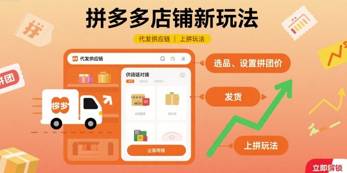 拼多多店铺新玩法，代发供应链上拼玩法-知享知识库