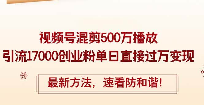 精华帖视频号混剪500万播放引流17000创业粉，单日直接过万变现，最新方…-知享知识库