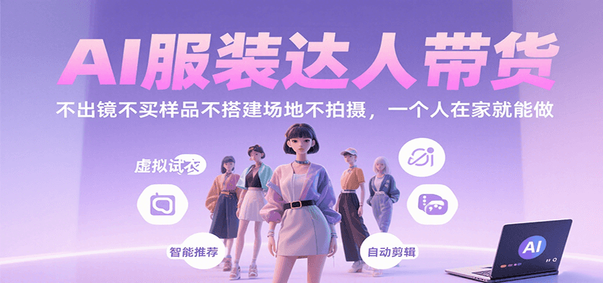 AI服装达人带货,不出镜不买样品不搭建场地不拍摄,一个人在家就能做-知享知识库