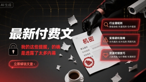 最新付费文：我的这些提醒，的确是透露了太多内幕-知享知识库