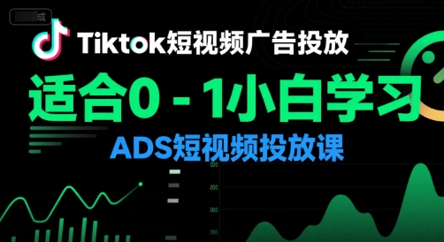 Tiktok短视频广告投放，适合0-1小白学习ADS短视频投放课-知享知识库