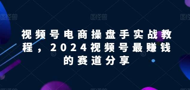 视频号电商实战教程，2024视频号最赚钱的赛道分享-知享知识库