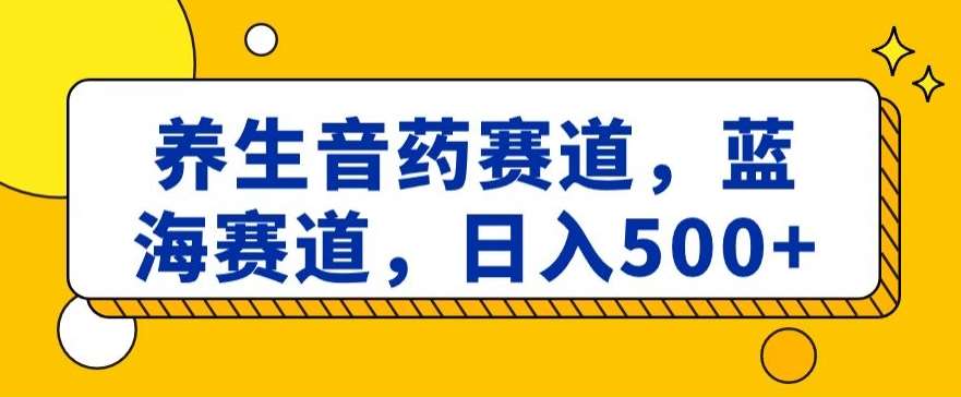 养生音药赛道,蓝海赛道,日入500+【揭秘】-知享知识库