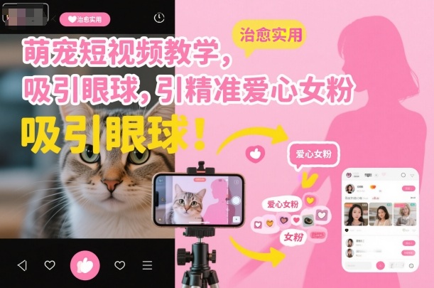 萌宠短视频教学,吸引眼球,引精准爱心女粉-知享知识库