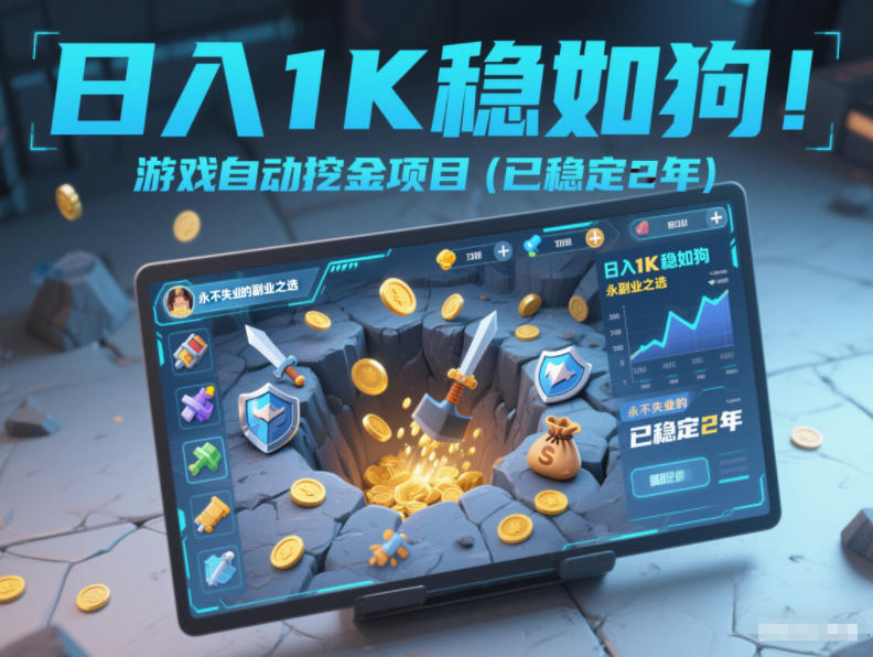 日入1K稳如狗！游戏自动挖金项目（已稳定2年），永不失业的副业之选【揭秘】-知享知识库