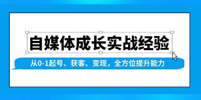 （13963期）自媒体成长实战经验，从0-1起号、获客、变现，全方位提升能力-知享知识库