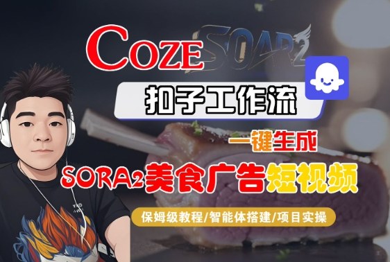 Coze扣子智能体工作流一键生成“SORA2美食广告“短视频，全流程保姆级教学-知享知识库