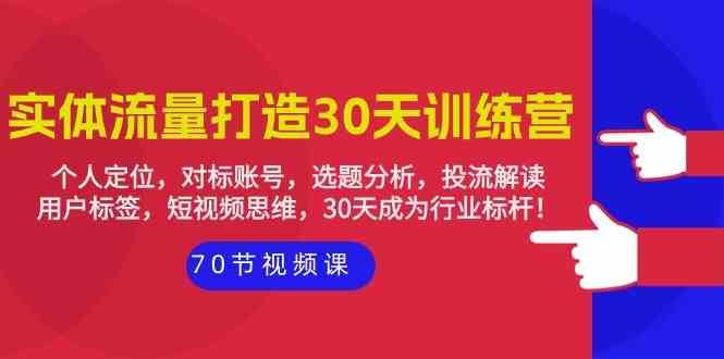 实体流量打造30天训练营：个人定位，对标账号，选题分析，投流解读（70节）-知享知识库