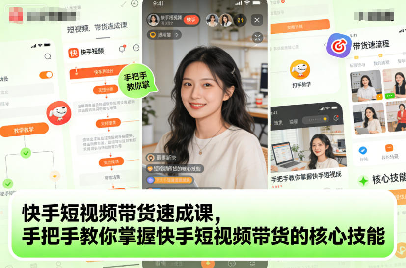 快手短视频带货速成课,手把手教你掌握快手短视频带货的核心技能-知享知识库