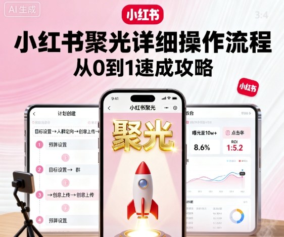 小红书聚光详细操作流程,小红书聚光从0到1速成攻略-知享知识库