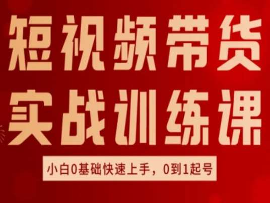 短视频带货实战训练课，好物分享实操，小白0基础快速上手，0到1起号-知享知识库