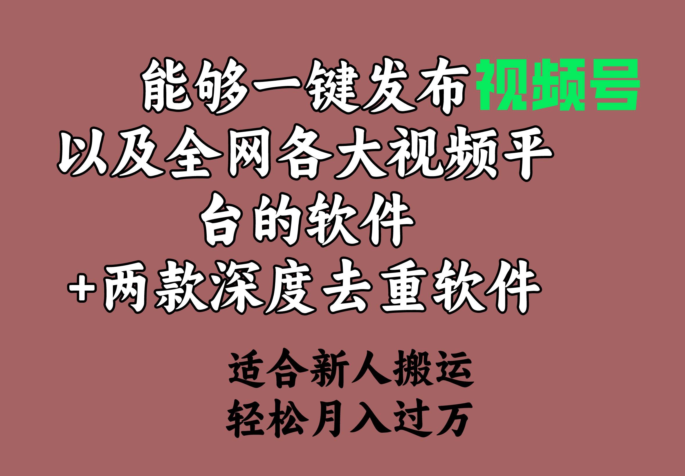 能够一键发布视频号以及全网各大视频平台的软件+两款深度去重软件 适合…-知享知识库