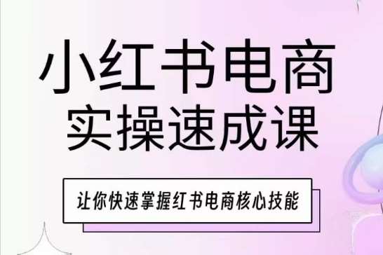 小红书电商实操速成课，让你快速掌握红书电商核心技能-知享知识库