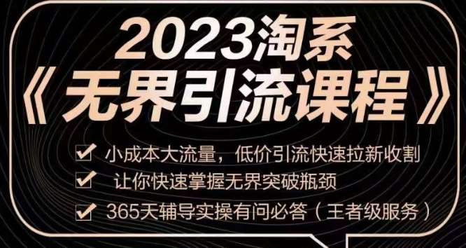 2023淘系无界引流实操课程,小成本大流量,低价引流快速拉新收割,让你快速掌握无界突破瓶颈-知享知识库