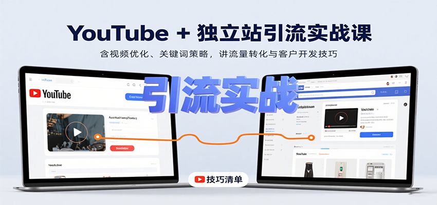 YouTube+独立站引流实战课:含视频优化、关键词策略,讲流量转化与客户开发技巧-知享知识库