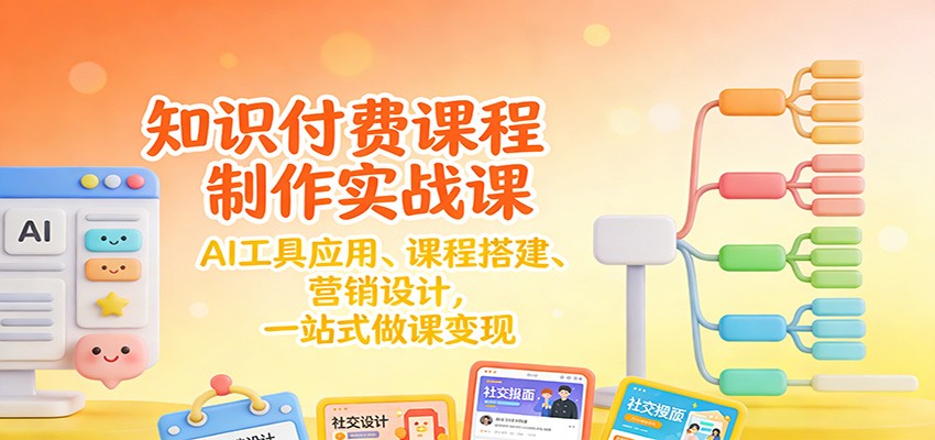 知识付费课程制作实战课：AI工具应用 、课程搭建、营销设计，一站式做课变现-知享知识库