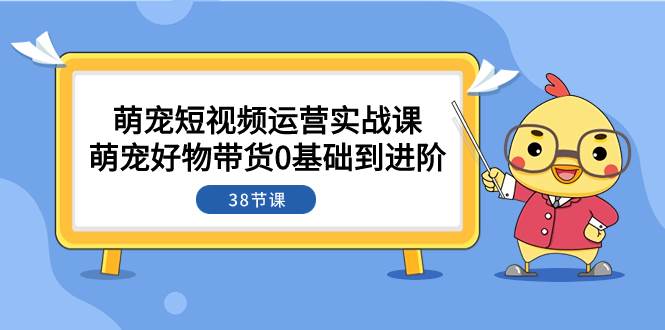 萌宠·短视频运营实战课：萌宠好物带货0基础到进阶（38节课）-知享知识库
