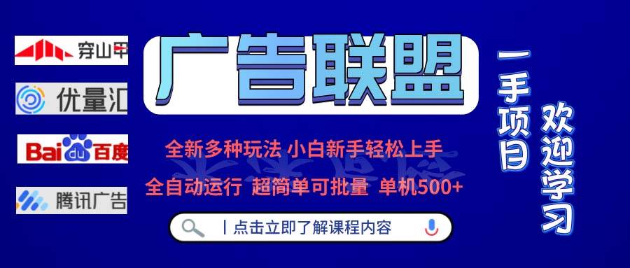 （13258期）广告联盟 全新多种玩法 单机500+  全自动运行  可批量运行-知享知识库