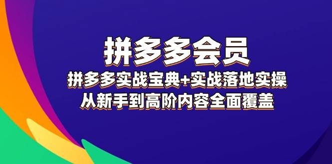 拼多多 会员，拼多多实战宝典+实战落地实操，从新手到高阶内容全面覆盖-知享知识库
