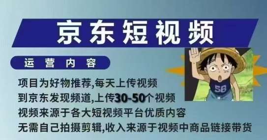 京东短视频带货课，无需自己拍摄剪辑，保姆式教学，两天快速上手-知享知识库