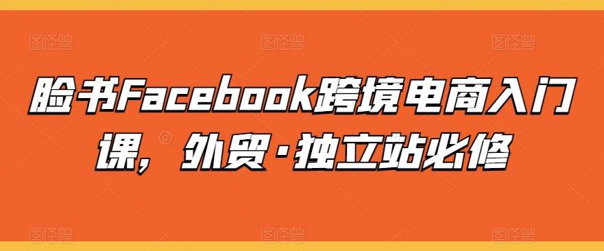 脸书Facebook跨境电商入门课，外贸·独立站必修-知享知识库